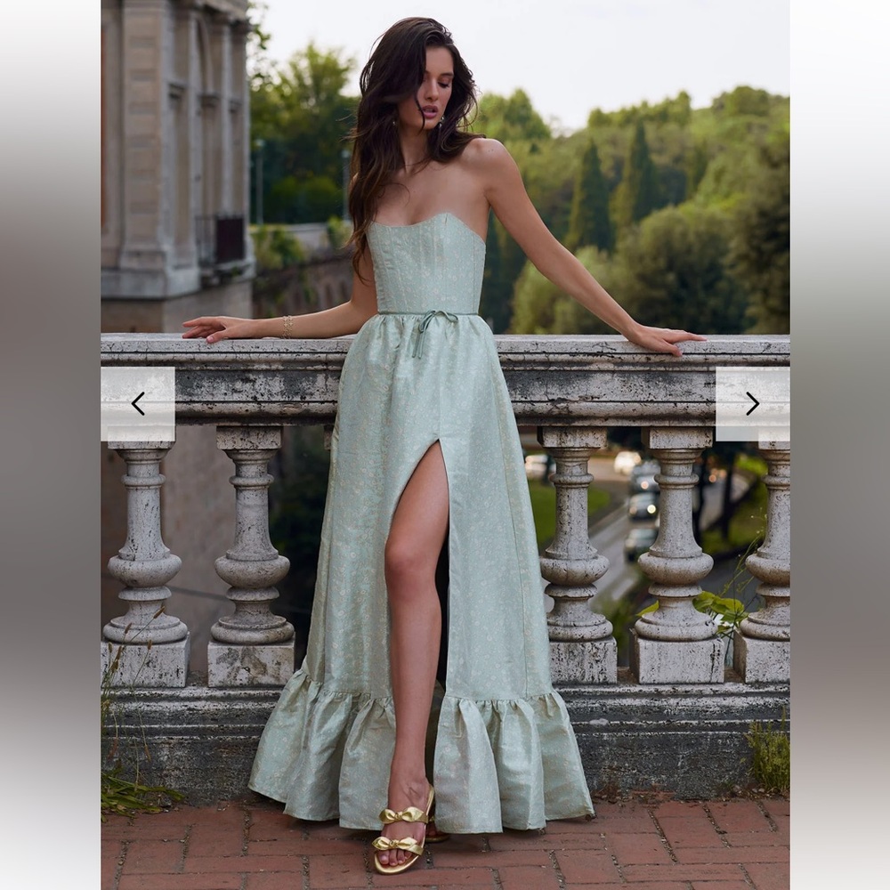 The Charlotte Dress in Sage Duchess - Size 4